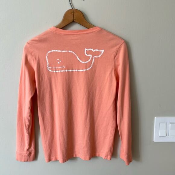 VINEYARD VINES Whale Coral Pink Long Sleeve T-Shirt Girls Size Medium - Picture 4 of 4